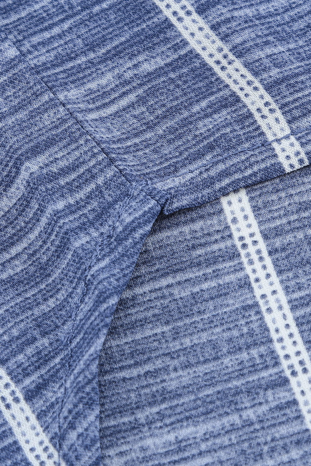 Blue Striped Print V Neck Half Buttons Loose Blouse - loveforevers