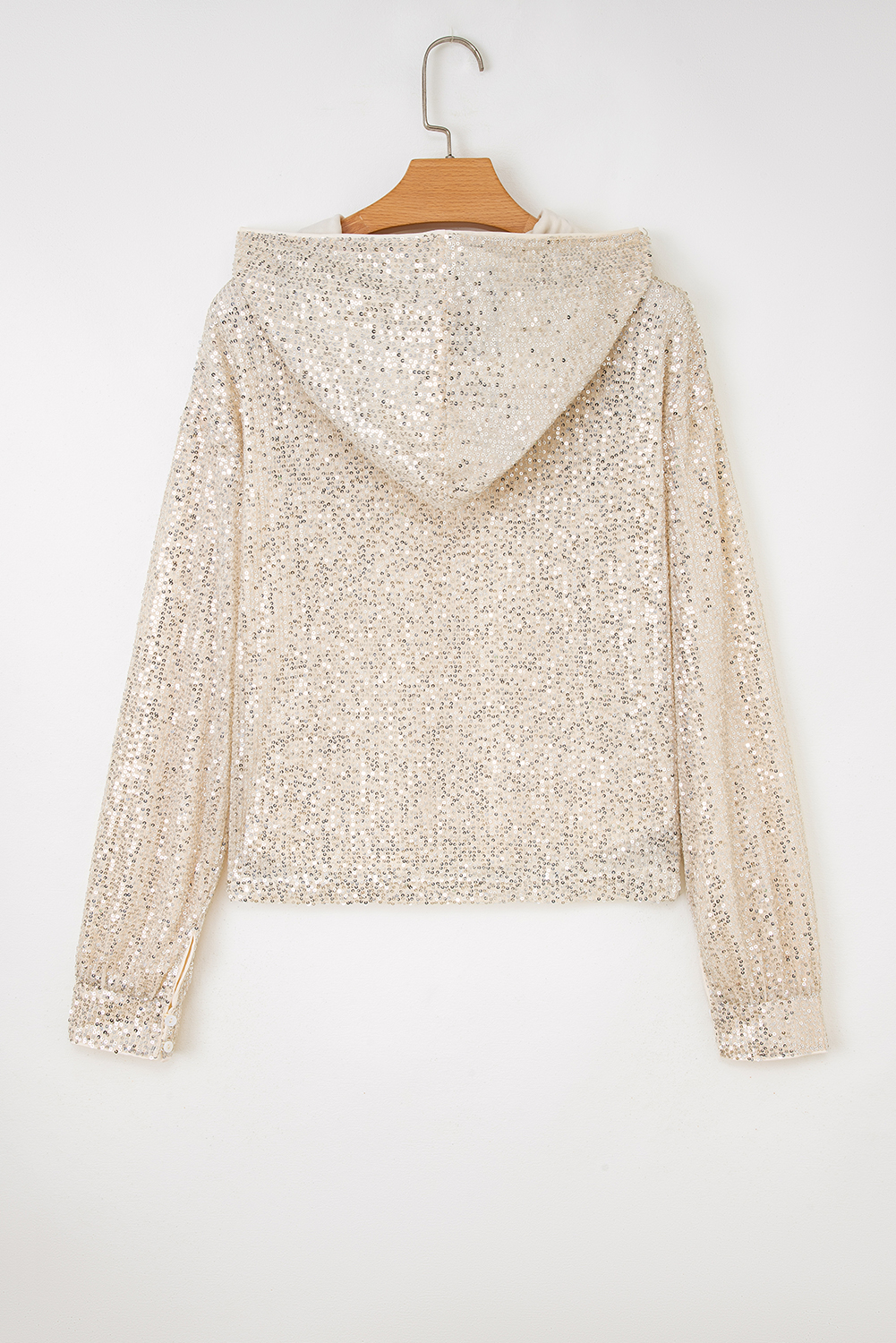 Jet Stream Sequin Hooded Long Sleeve Top - loveforevers
