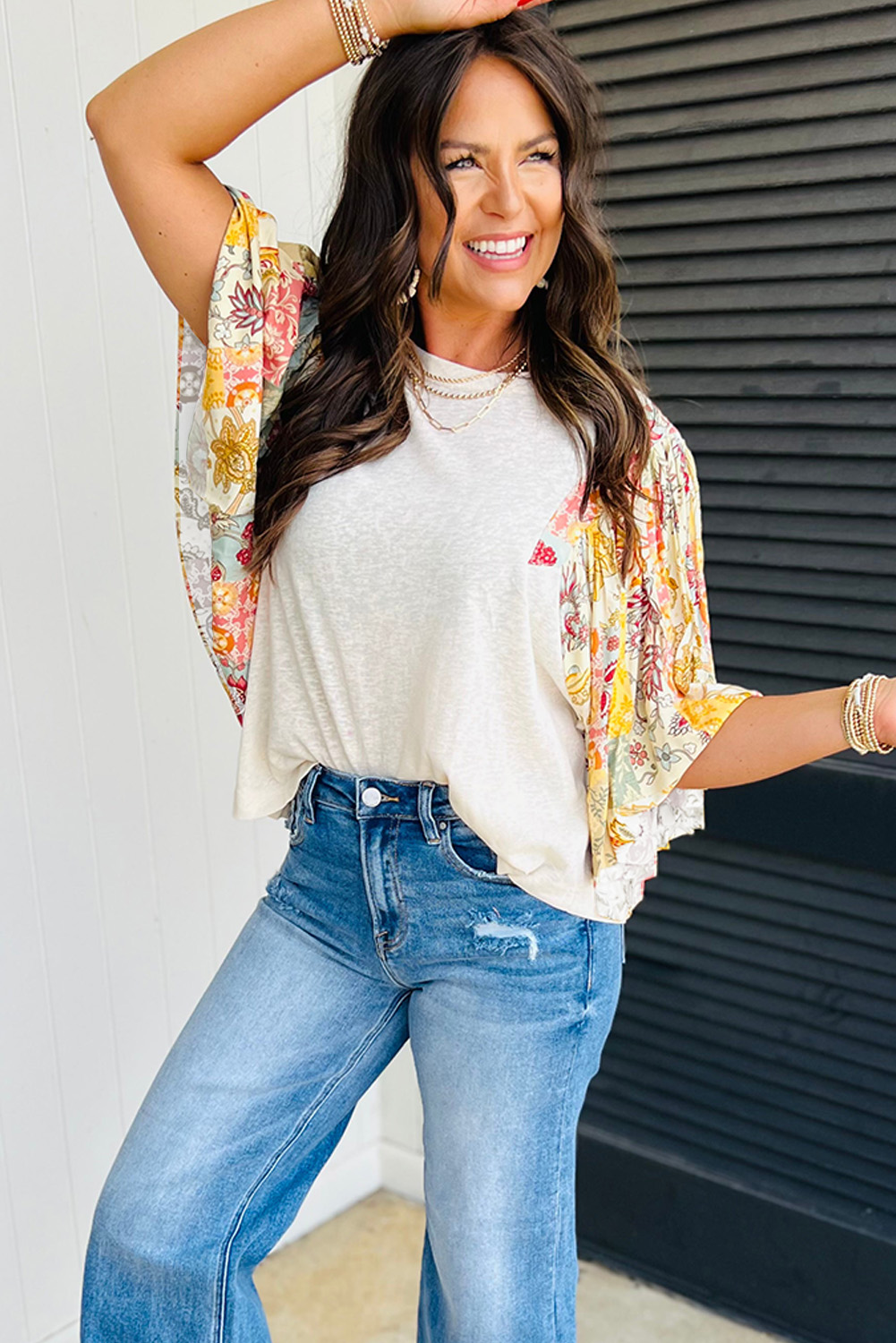 Dusk Blue Loose Straight Leg Cropped High Waist Jeans - loveforevers
