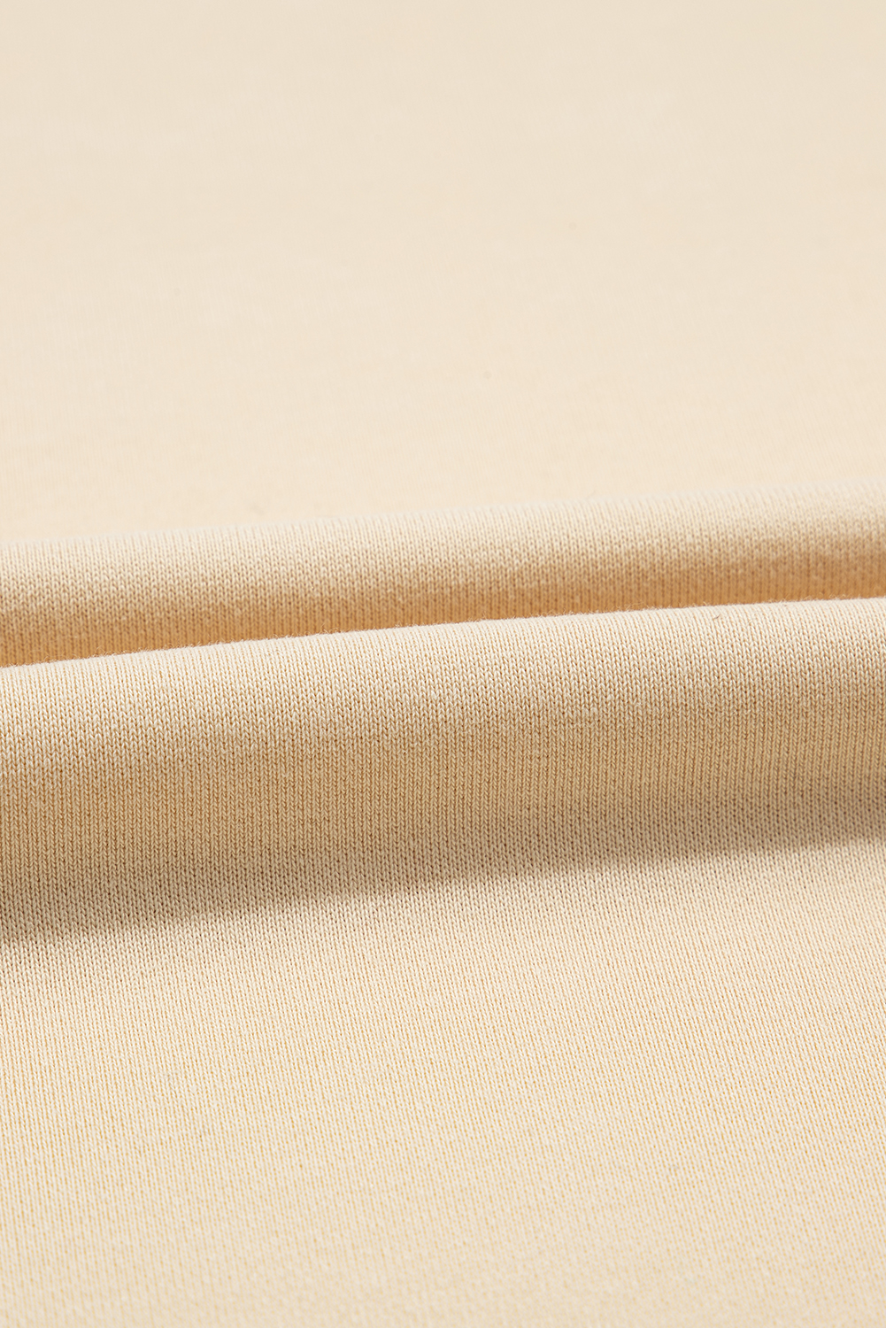 Beige Splicing Round Neck Pullover Sweatshirt - loveforevers