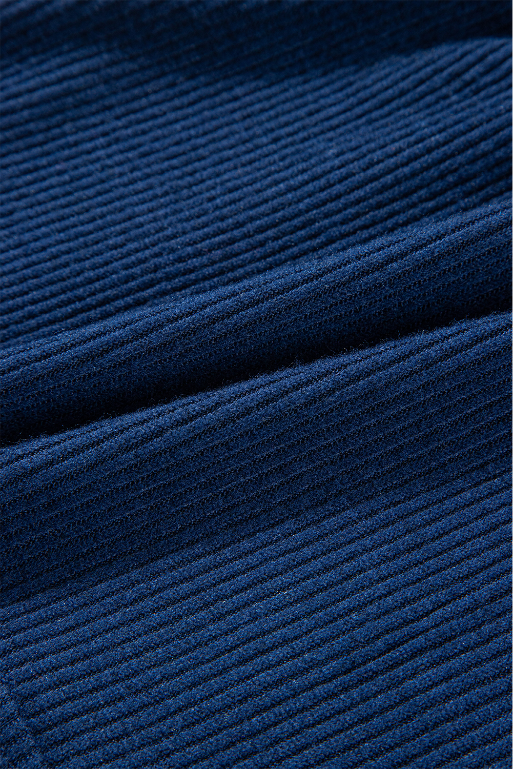 Navy Blue Ribbed Knit Cropped Hoodie and Drawstring Joggers Set - loveforevers