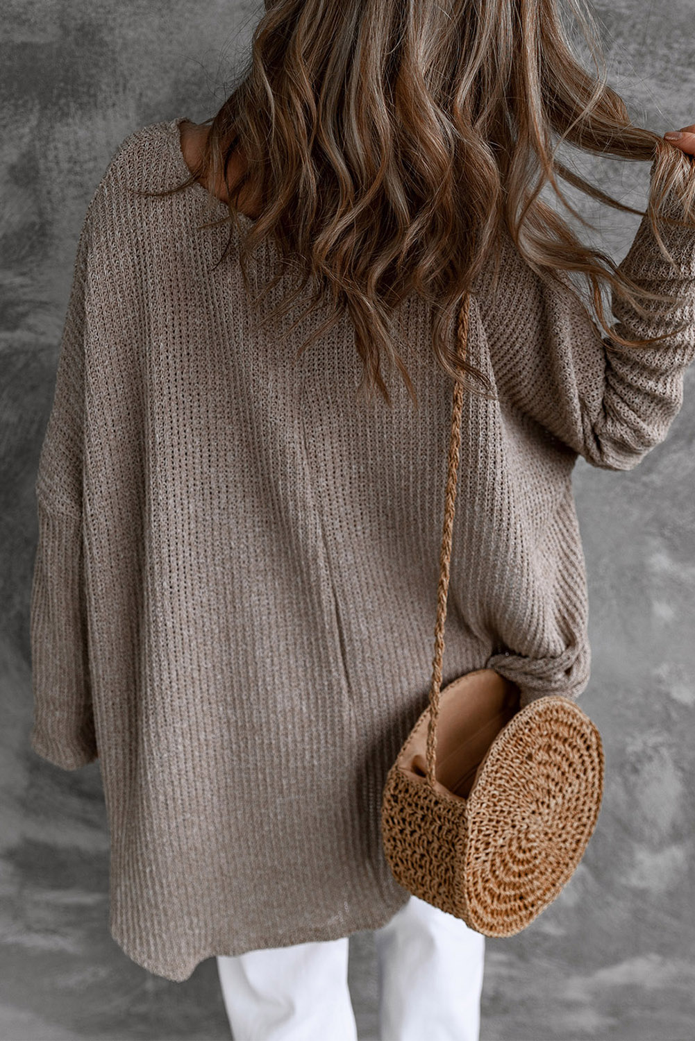 Gray Slouchy Dolman Sleeve High Low Sweater - loveforevers