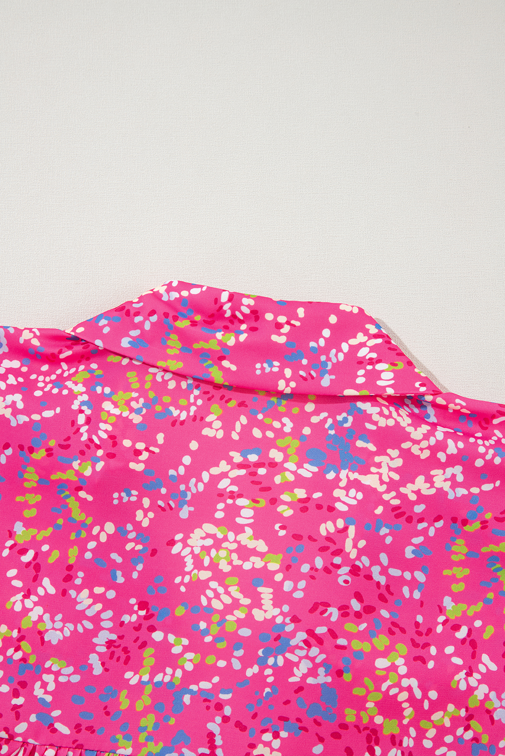 Bonbon Abstract Print Collared V Neck Babydoll Blouse - loveforevers