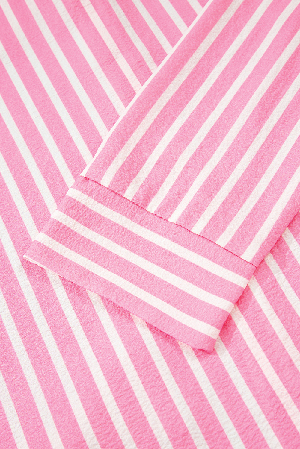 Pink Stripe Buttoned Front Long Sleeve Top and Pants 2 Piece Sleepwear - loveforevers