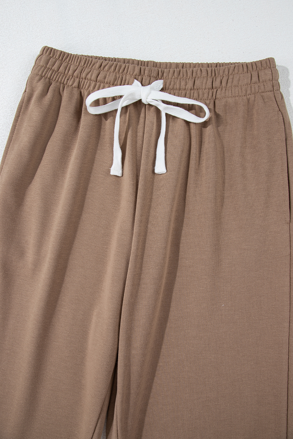 Brown Stripe Striped Drop Shoulder Pullover and Jogger Pants Set - loveforevers