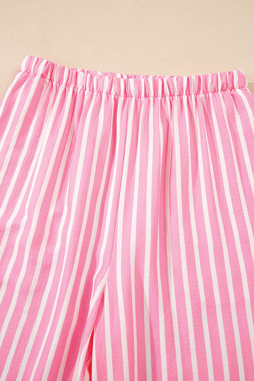 Pink Stripe Buttoned Front Long Sleeve Top and Pants 2 Piece Sleepwear - loveforevers