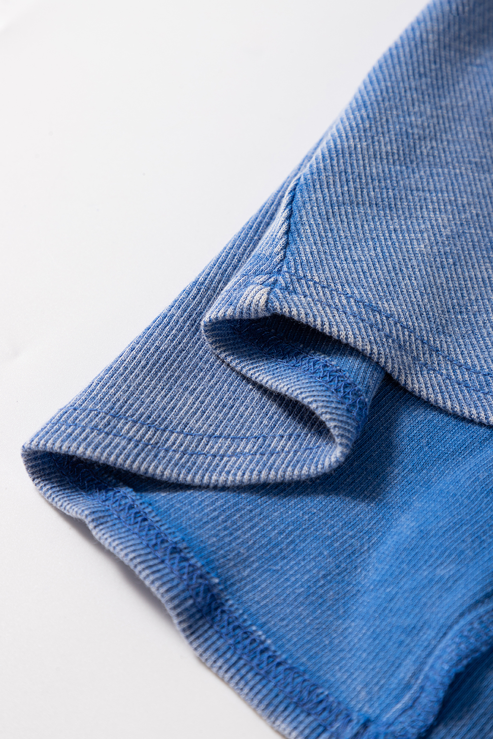 Sky Blue Mineral Wash Ribbed Notch Neck Tank Top - loveforevers