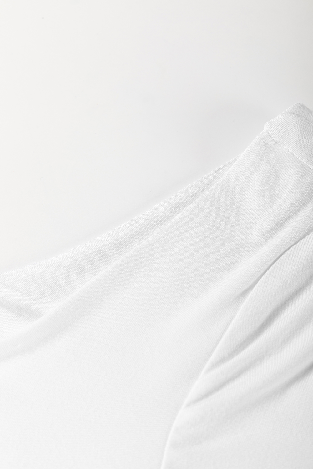 White U Neck Long Sleeve Bubble Hem Top - loveforevers