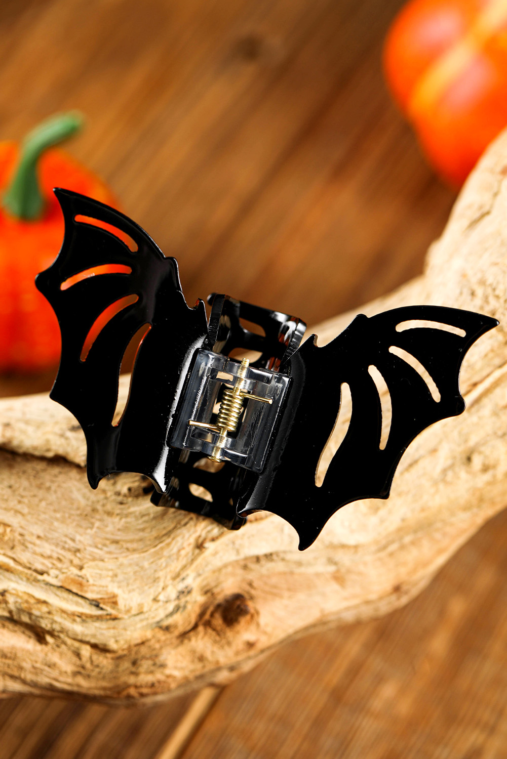 Black Halloween Bat Shape Hair Claw Clip - loveforevers