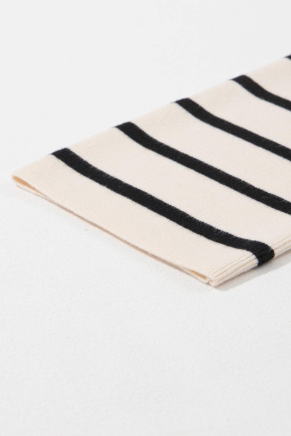 Black Stripe Flap Pocket Buttoned Cardigan Sweater - loveforevers