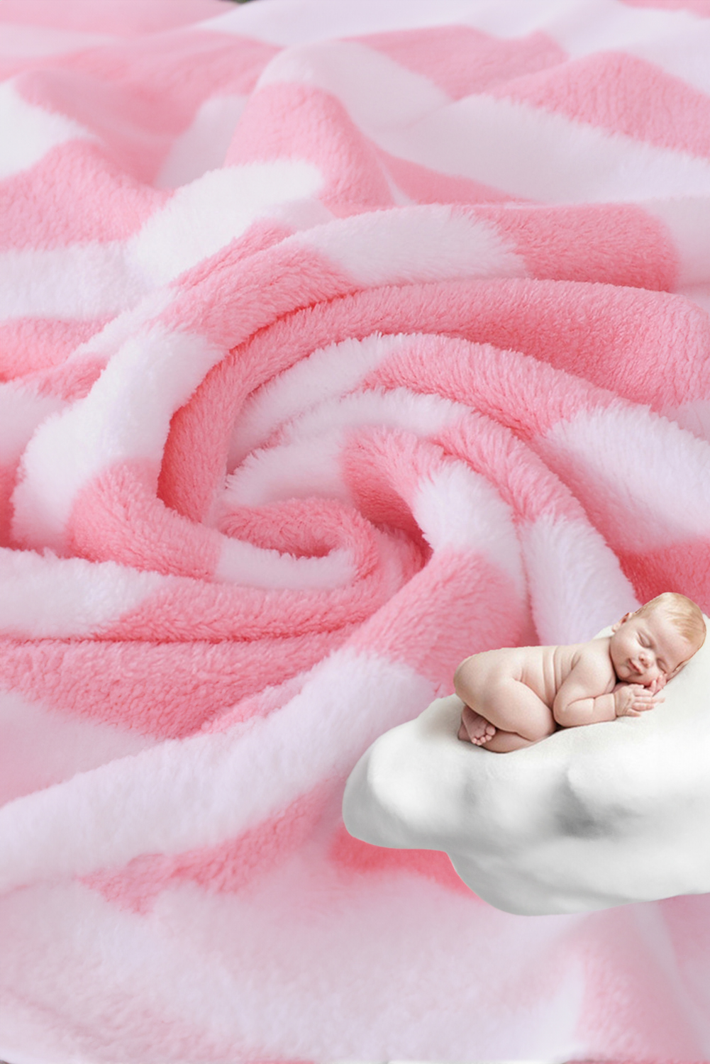 Pink Striped Plush Bath Towel Set - loveforevers
