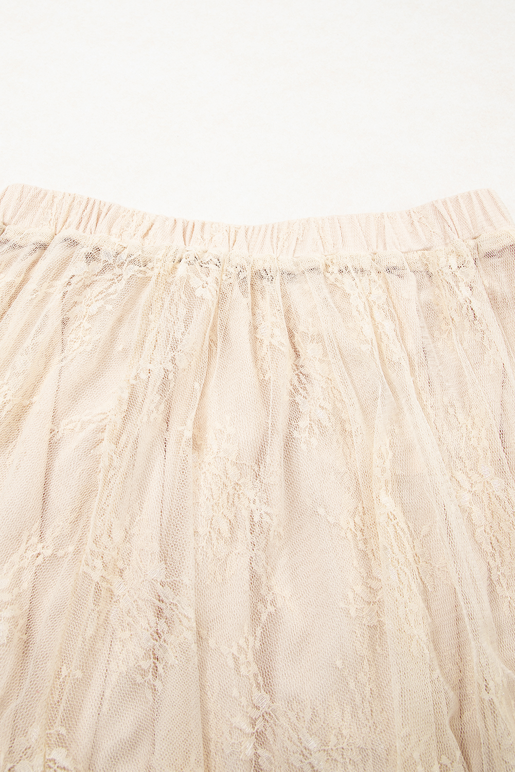 Apricot Lace Cascading Tiered High Waist Maxi Skirt - loveforevers