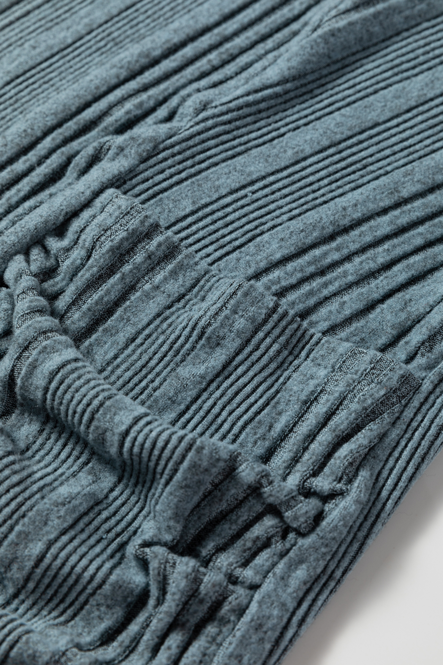 Stone Blue Ribbed Open Front Knitted Top with Pockets - loveforevers