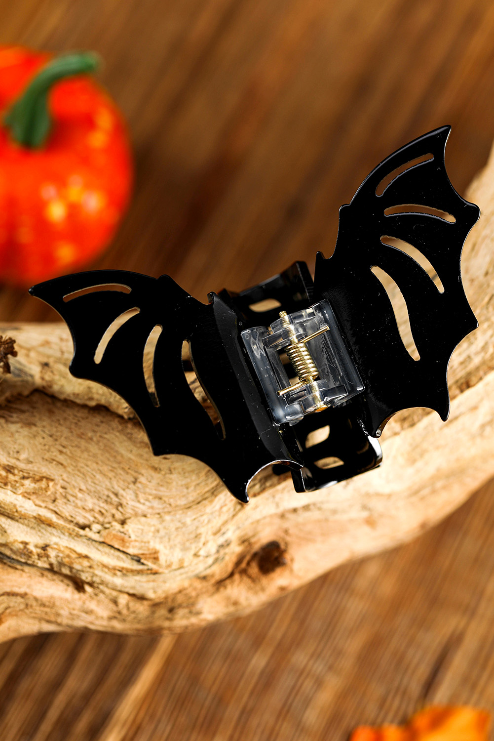 Black Halloween Bat Shape Hair Claw Clip - loveforevers
