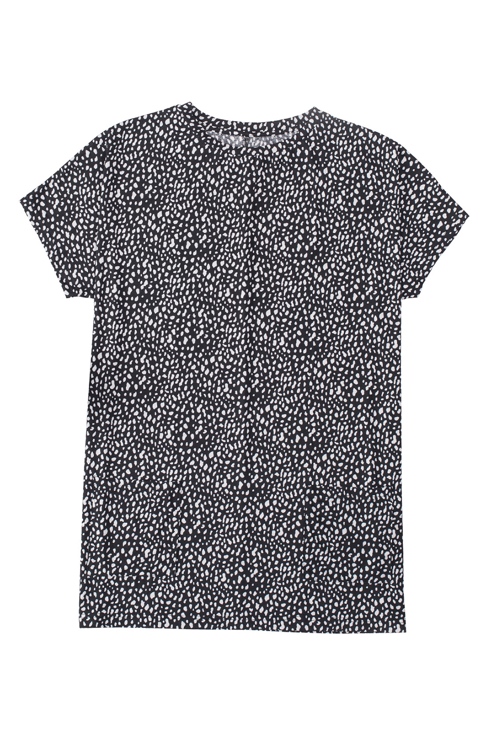 Black Leopard Print Side Pockets Tunic Top - loveforevers