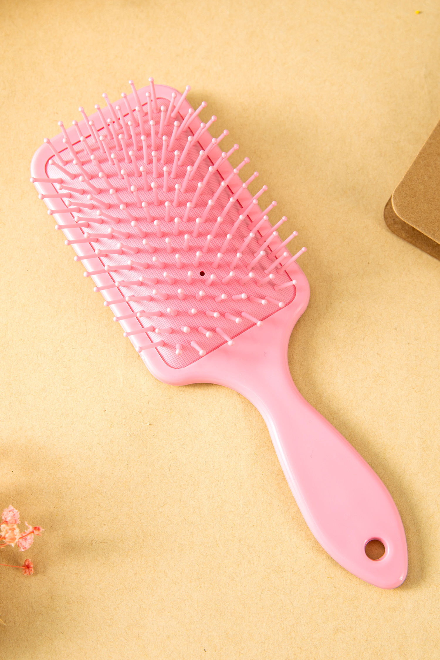 Peach Blossom Starry Ribbon Bow Print Air Cushion Comb - loveforevers