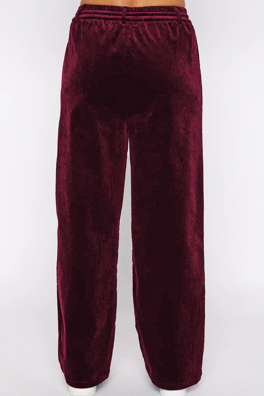 Evergreen Solid Drawstring Waist Wide Leg Pants - loveforevers