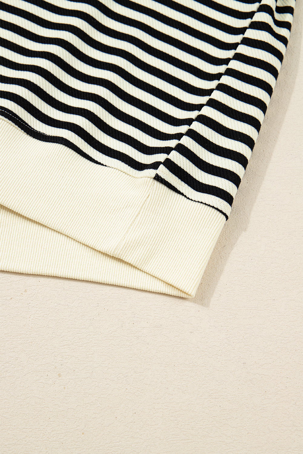 Black Stripe Textured Drop Shoulder Pullover Top Drawstring Mini Skort Two Piece Dress Set - loveforevers