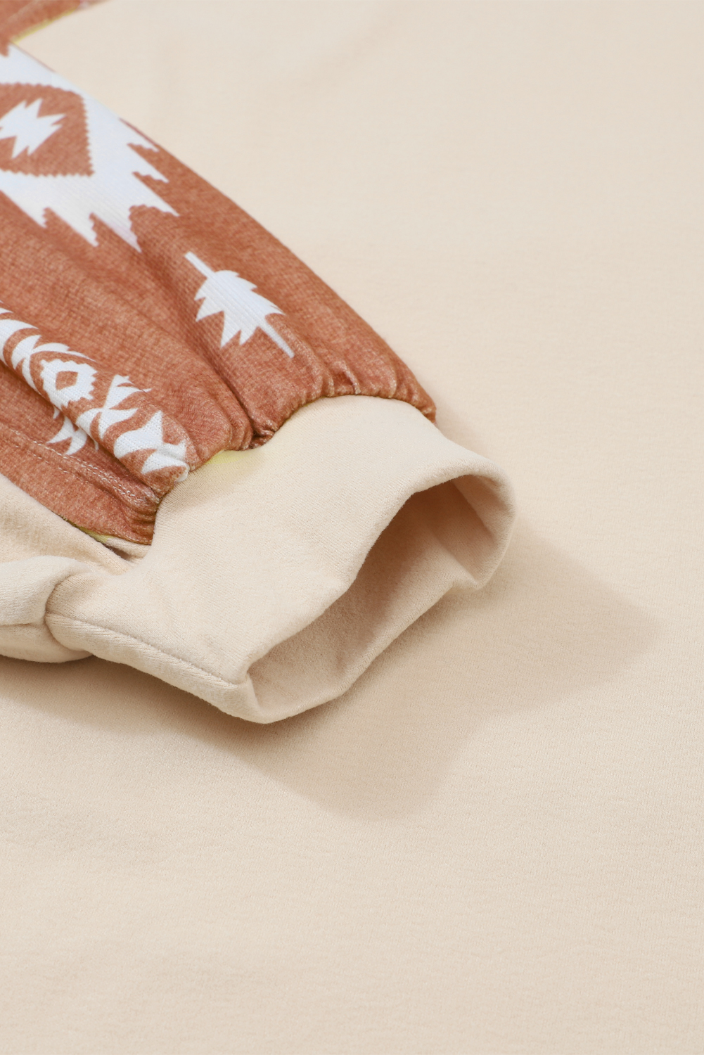 Apricot Western Print Patch Long Sleeve Top - loveforevers