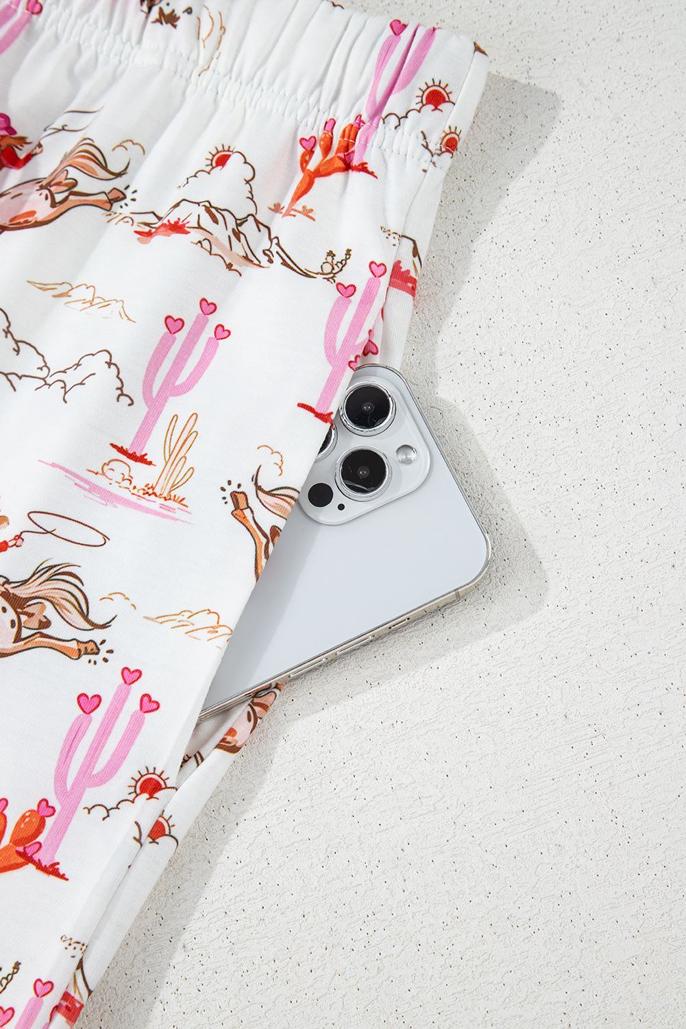 White Cowgirl Country Print Pajamas Set - loveforevers