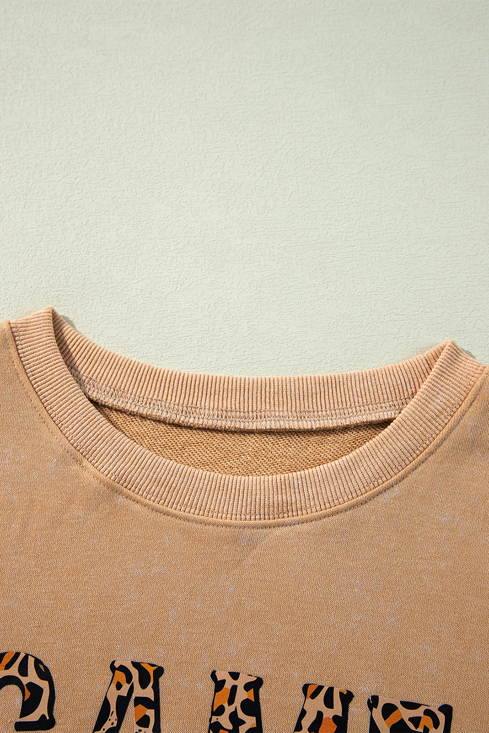 Khaki Loose Leopard Rugby Football GAME DAY Graphic Sweatshirt - loveforevers