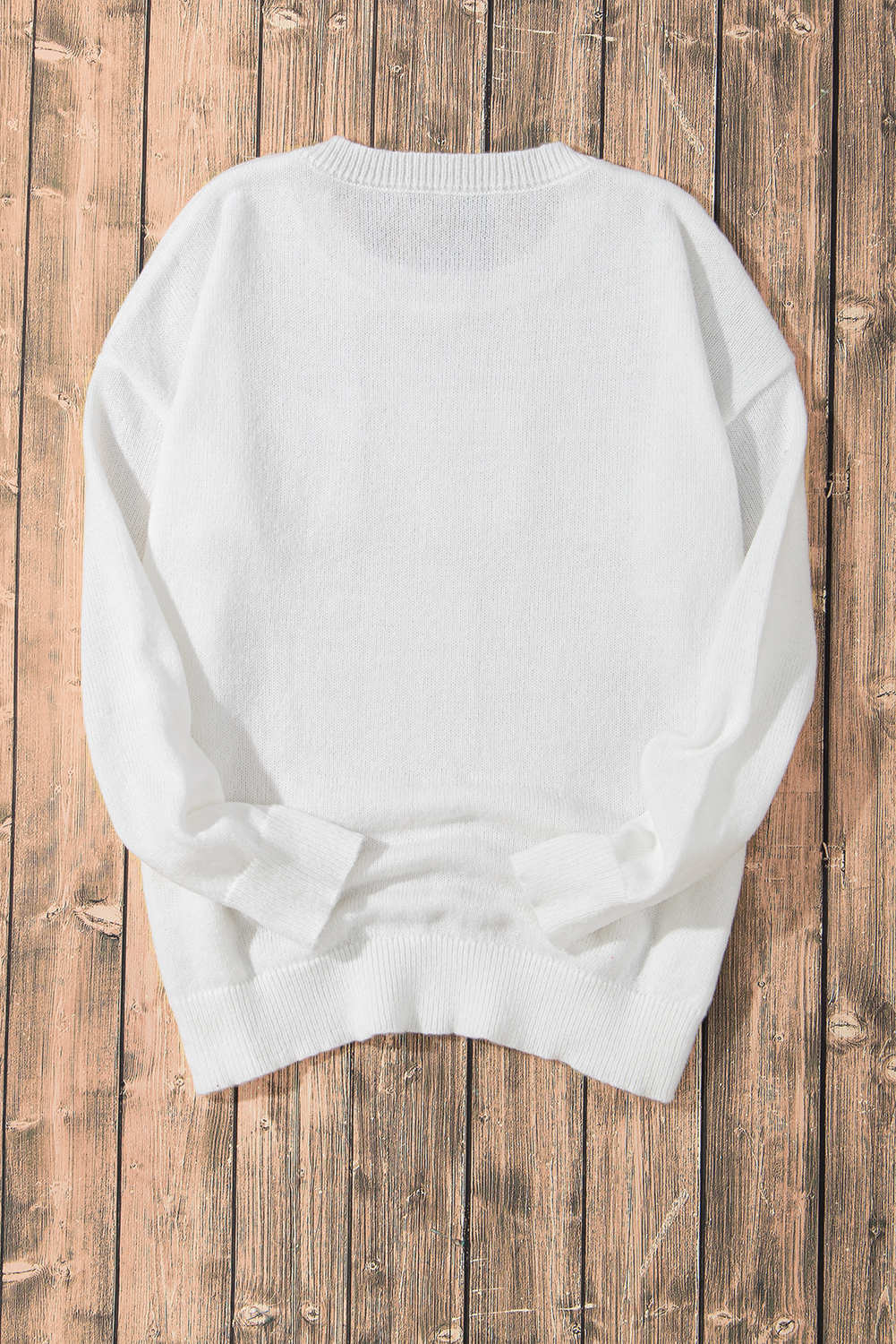White Merry & Bright Round Neck Casual Sweater - loveforevers