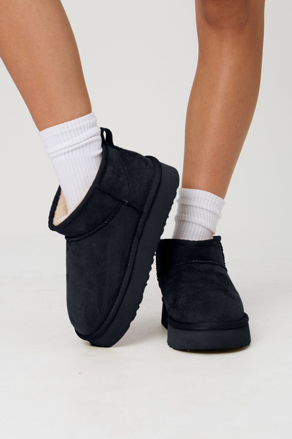 Chestnut Faux Fur Lined Suede Ankle Snow Boots - loveforevers