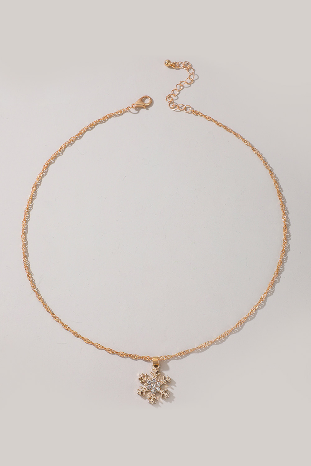Gold Rhinestone Snowflake Christmas Fashion Necklace - loveforevers