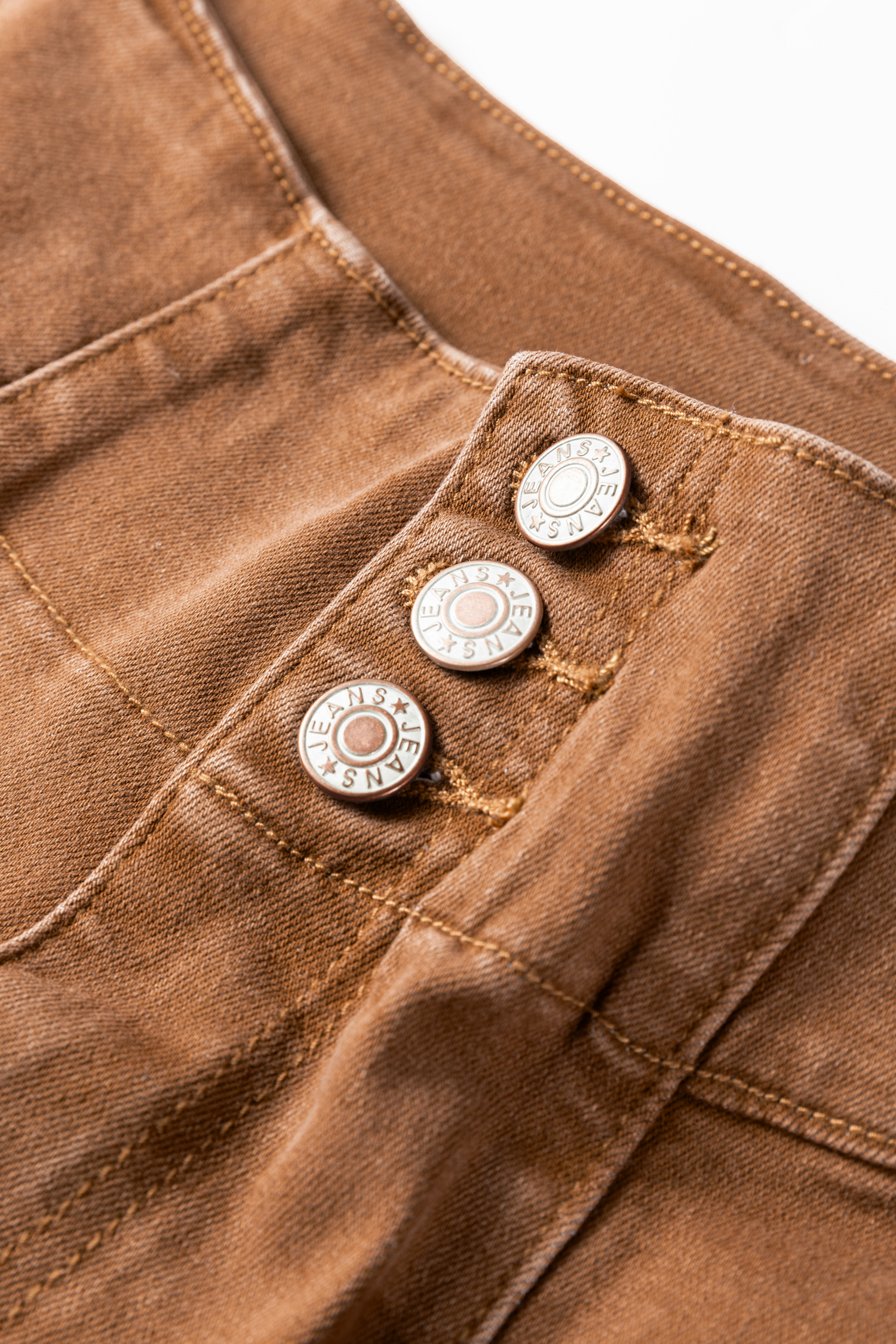 Coffee High Waist Button Fly Seamed Raw Hem Flare Jeans - loveforevers