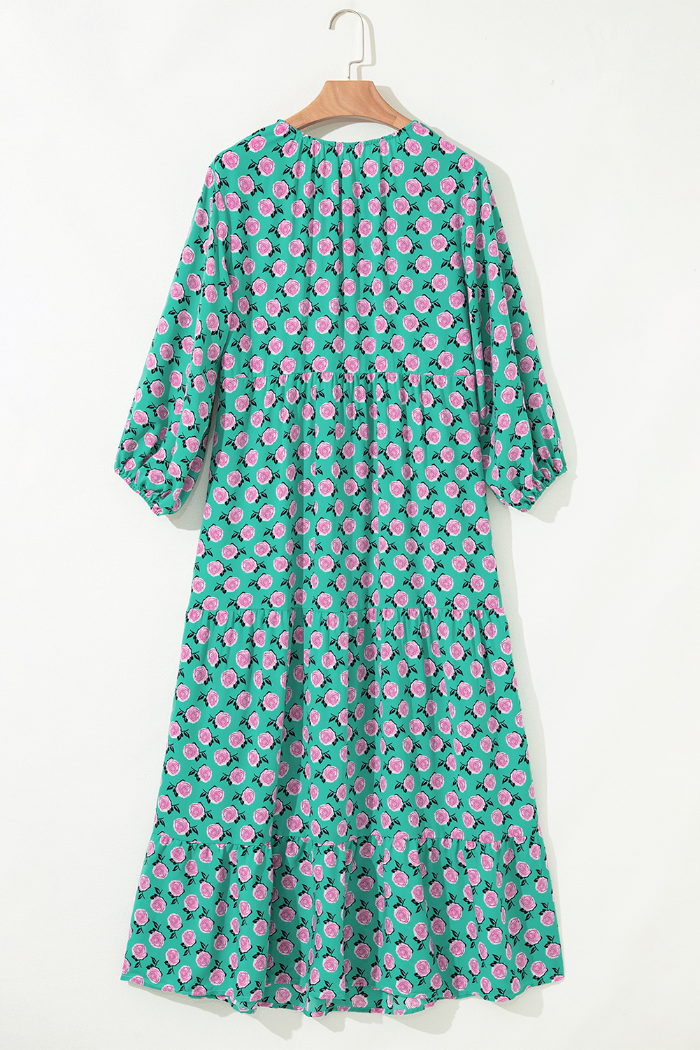 Sky Blue Boho Printed Half Sleeve Maxi Dress - loveforevers