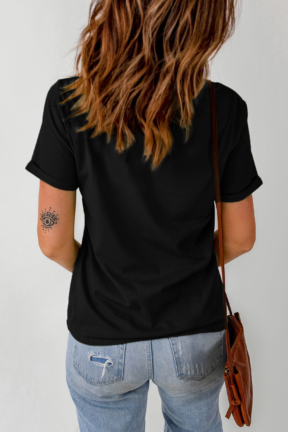 White Rabbit Bow Knot Print Crew Neck T Shirt - loveforevers