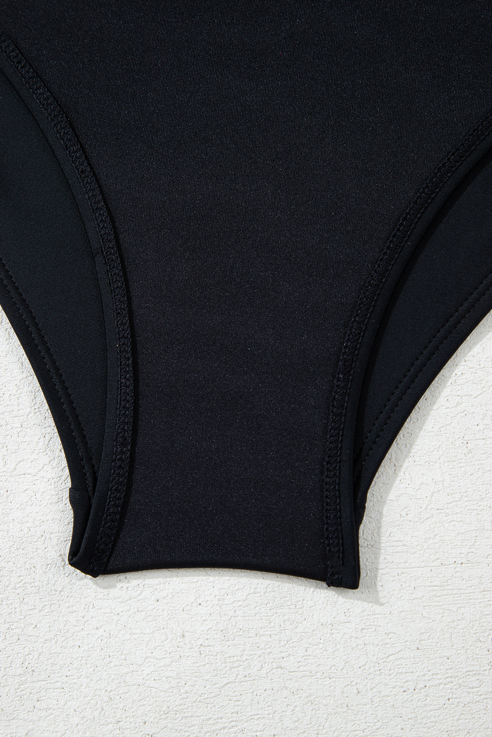 Black Asymmetric Ruffle Shoulder Pleated One Piece Swimsuit - loveforevers