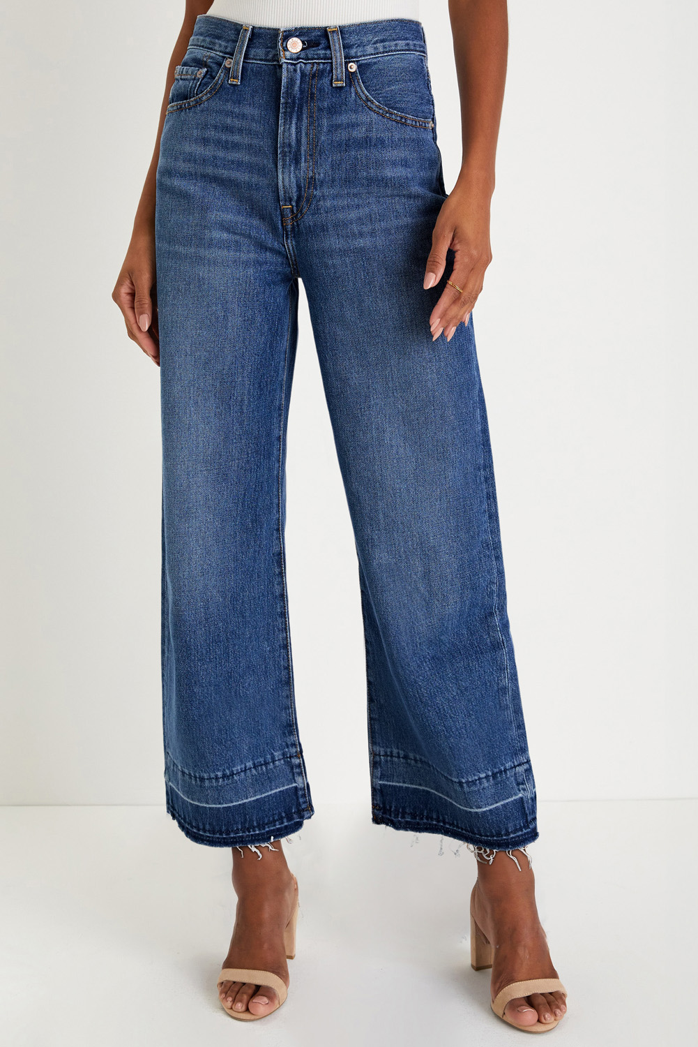 Gray Raw Hem Straight Leg Loose High Waist Jeans - loveforevers