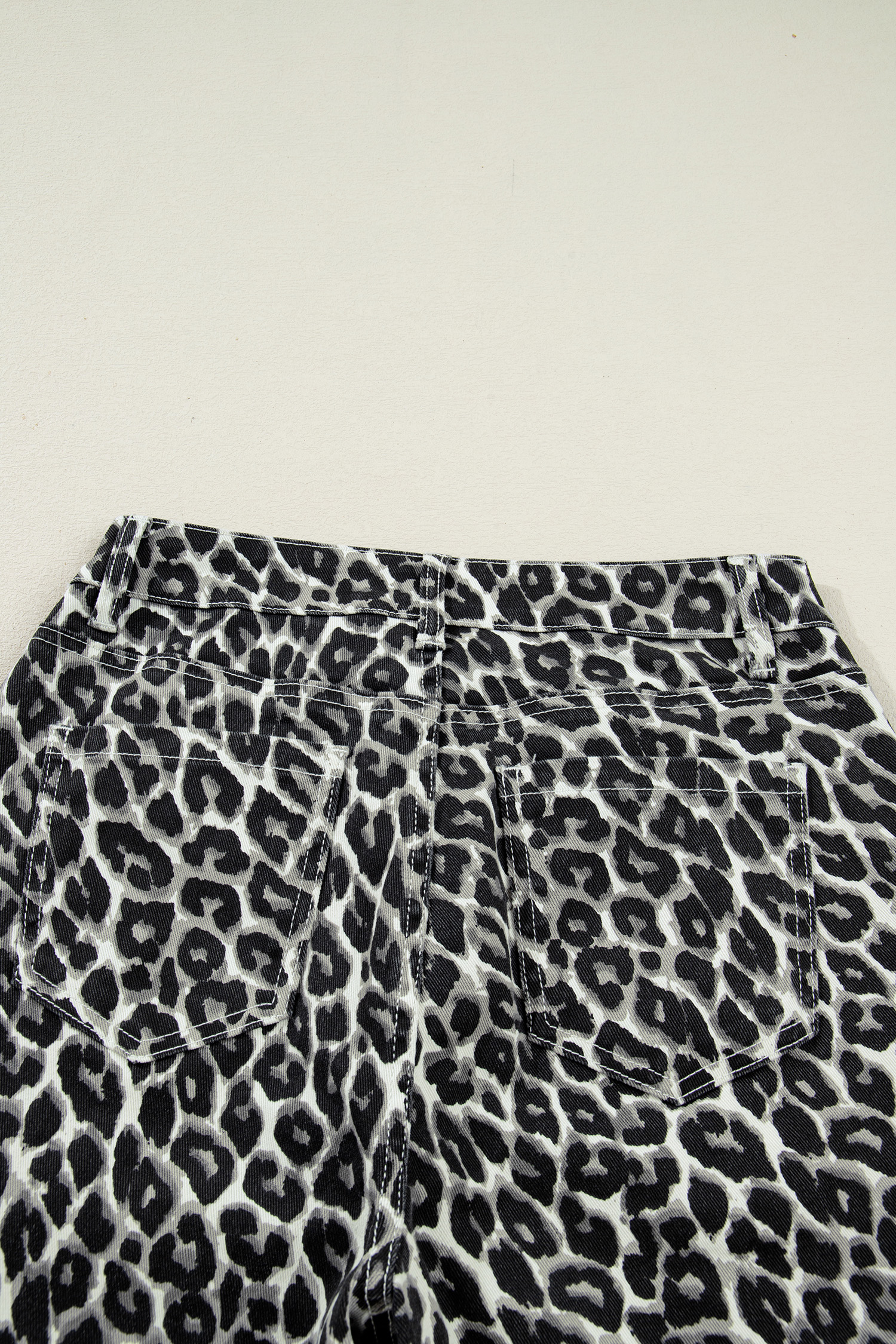 Black Leopard Print Barrel Jeans - loveforevers