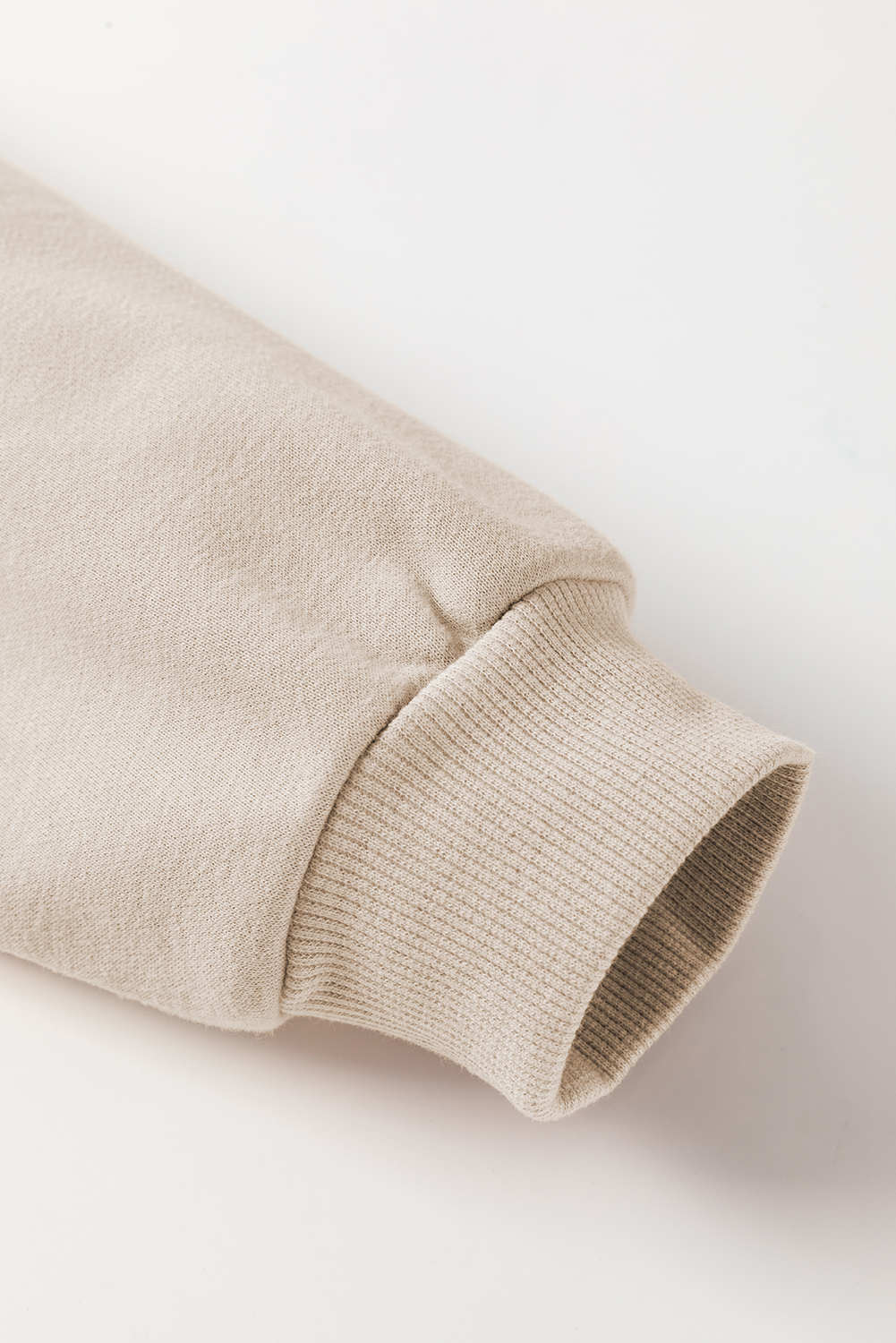 Parchment Knit Crochet Exposed Seam Ribbed Trim Sweatshirt - loveforevers