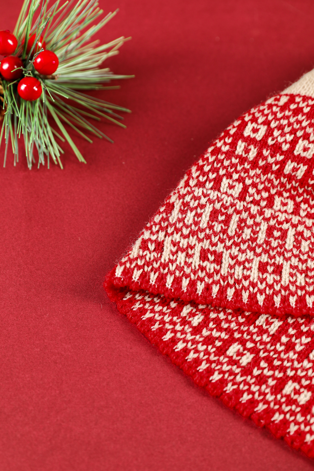 Fiery Red MERRY CHRISTMAS Winter Beanie Hat - loveforevers