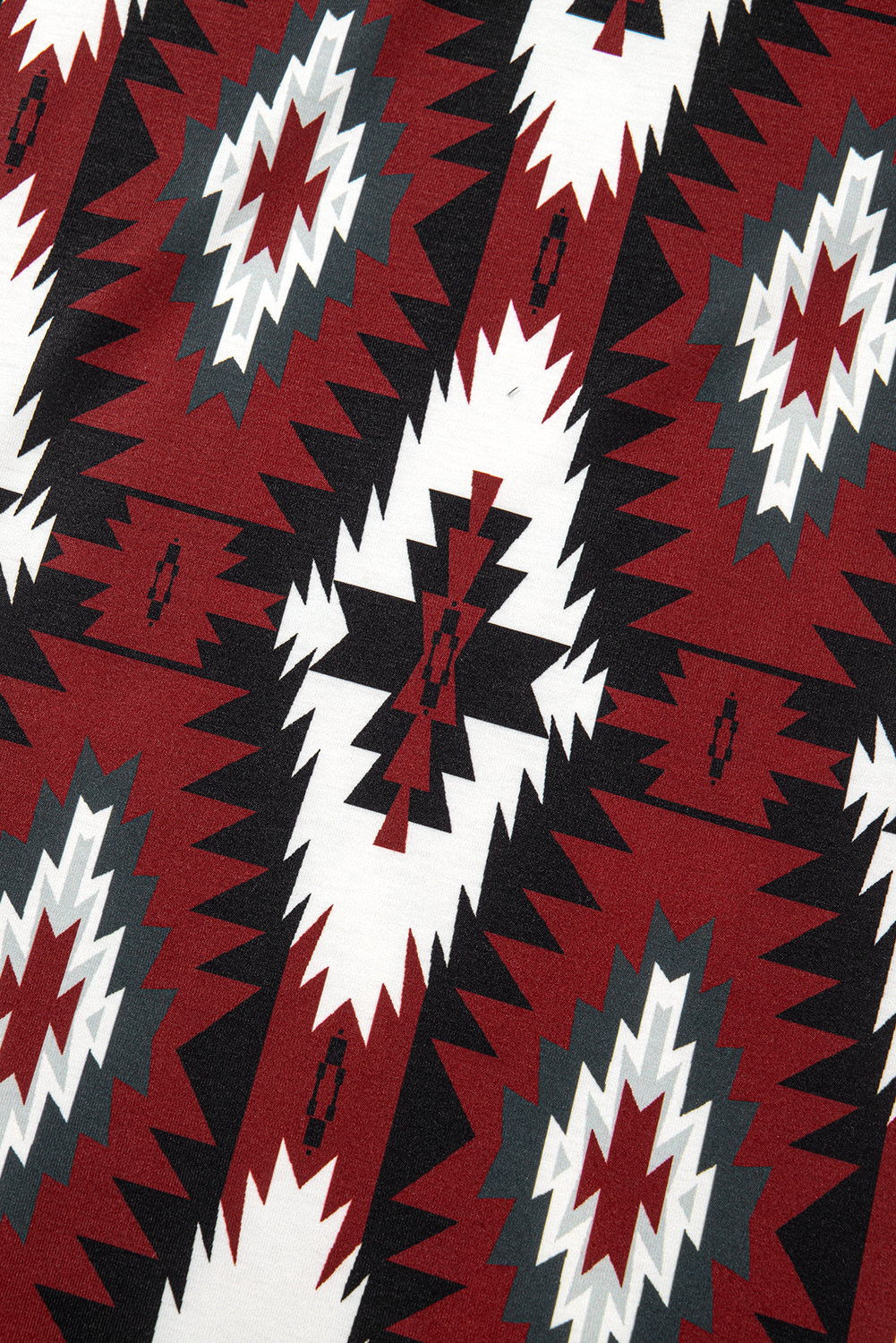 Red Western Aztec Printed Long T-shirt Dress - loveforevers