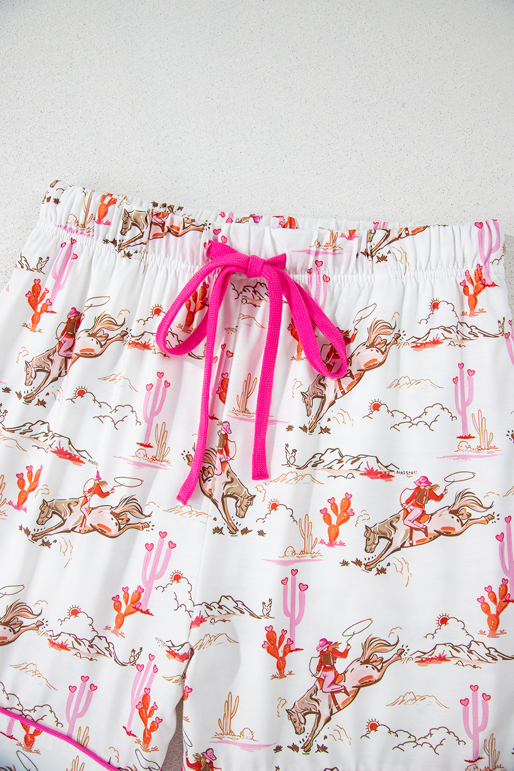 White Cowgirl Country Print Pajamas Set - loveforevers