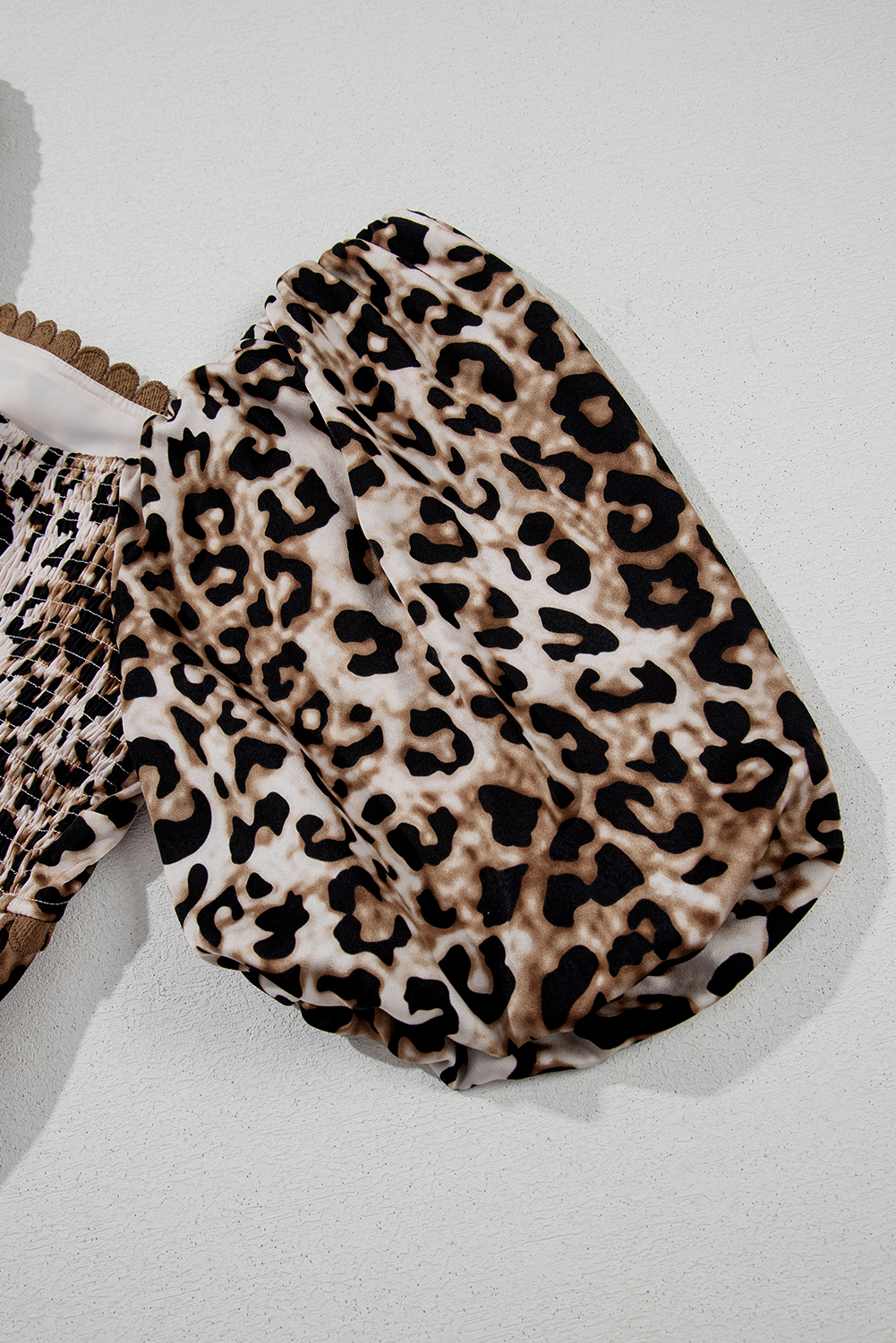 Brown Leopard Print Bubble Sleeve Square Neck Maxi Dress - loveforevers