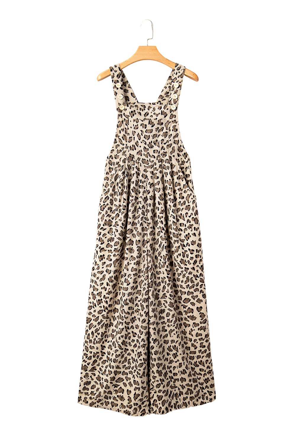 Brown Leopard Bib Wide Leg Jumpsuit - loveforevers