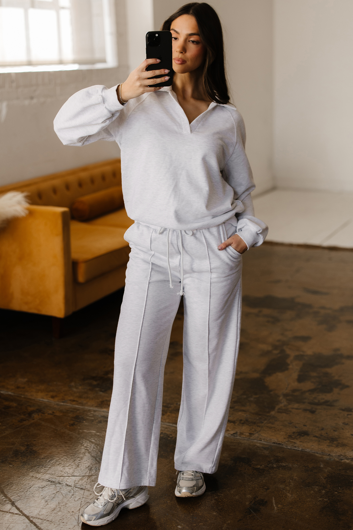 Light Grey Polo Tee Casual Pant Set - loveforevers