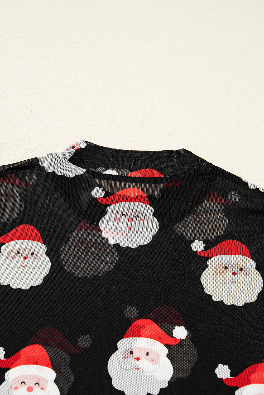 Black Christmas Fashion Print Slim Fit Long Sleeve Top - loveforevers