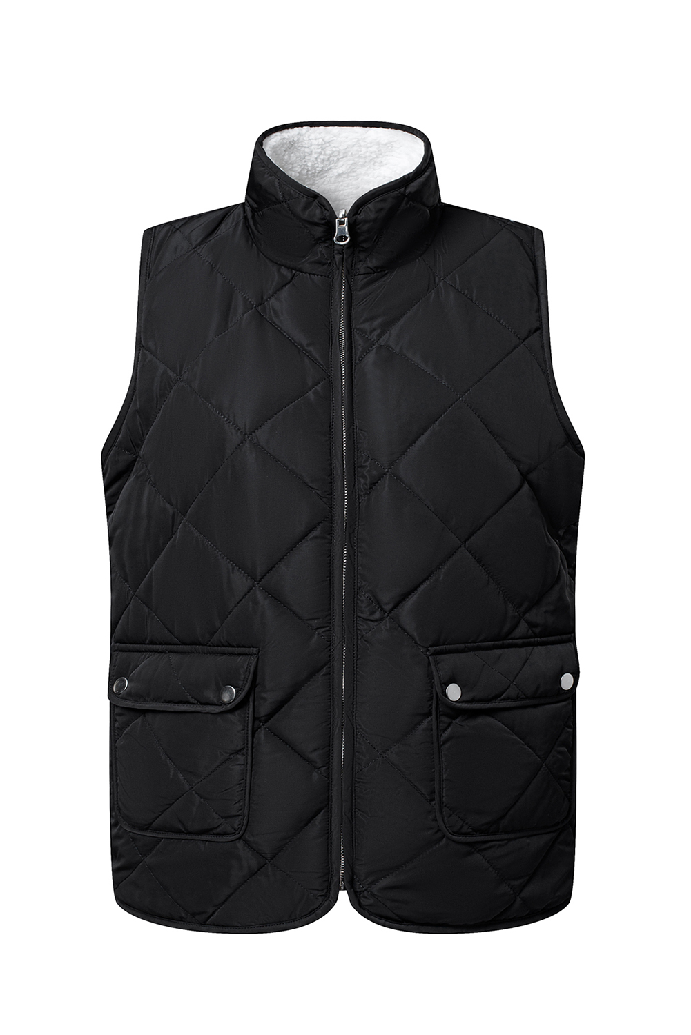Pink Fleece Lined Quilted Vest Coats - loveforevers