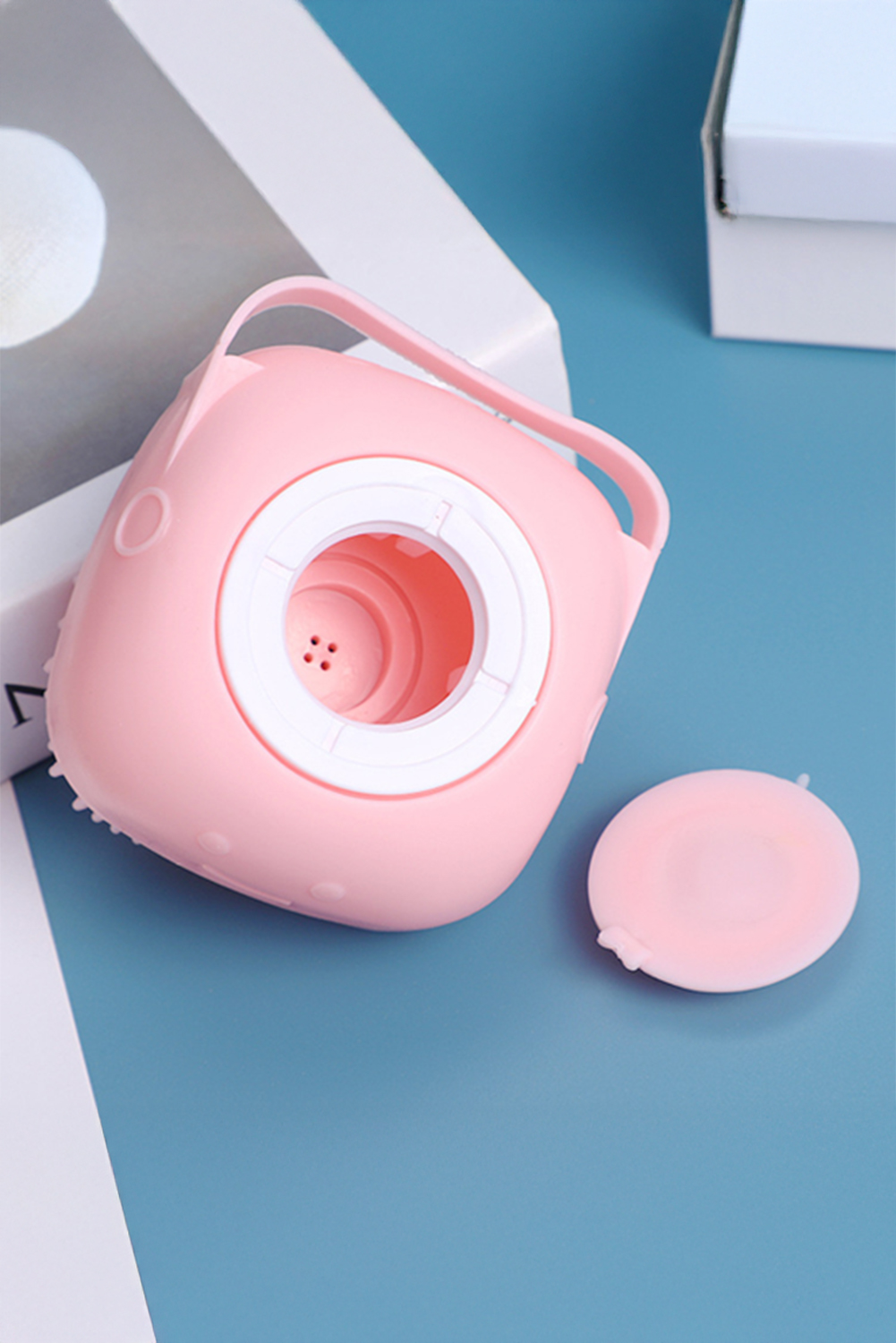 Pale Chestnut Silicone Pet Washer Brush with Shampoo Dispenser - loveforevers