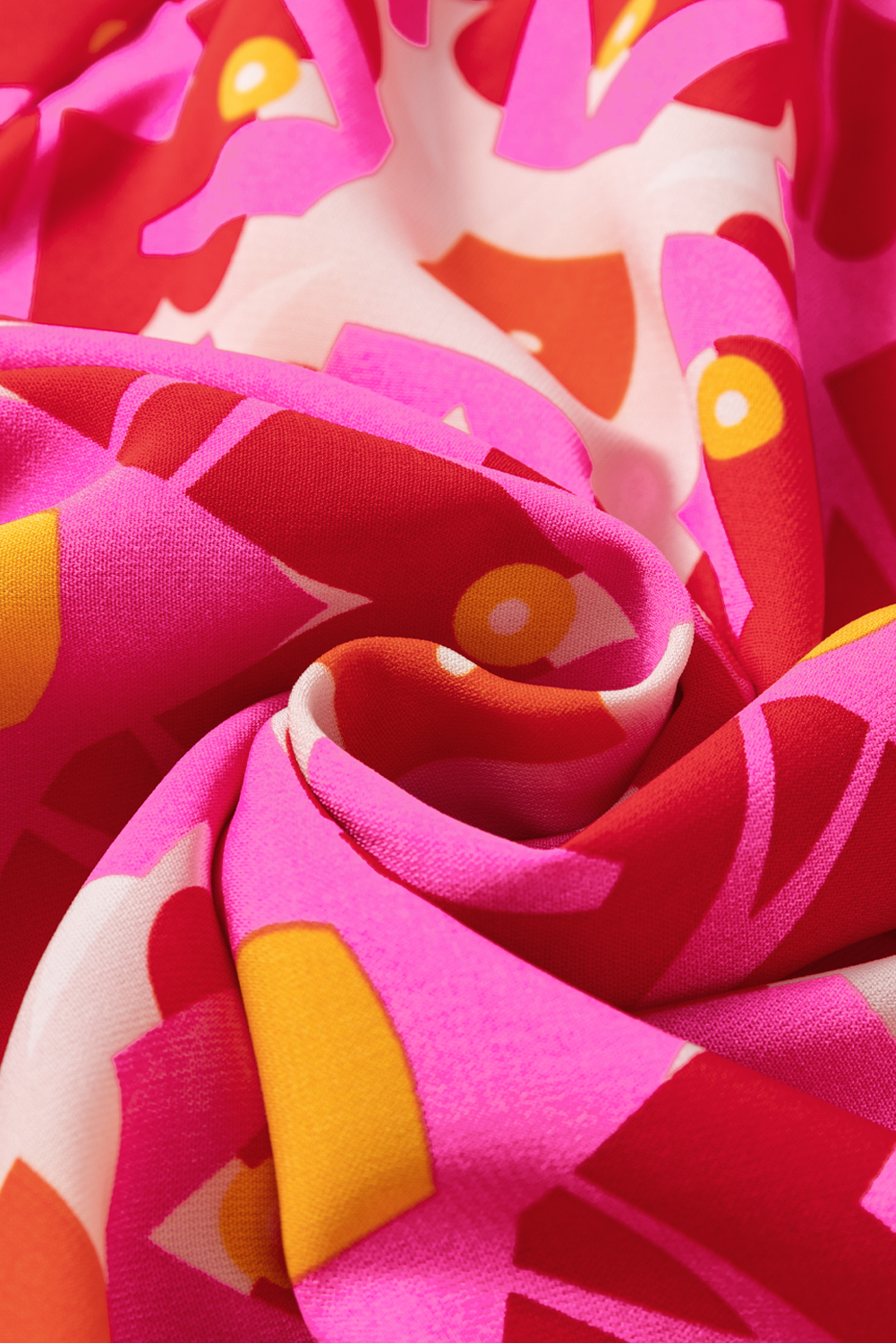 Strawberry Pink Geo Print V-neck Maxi Dress - loveforevers