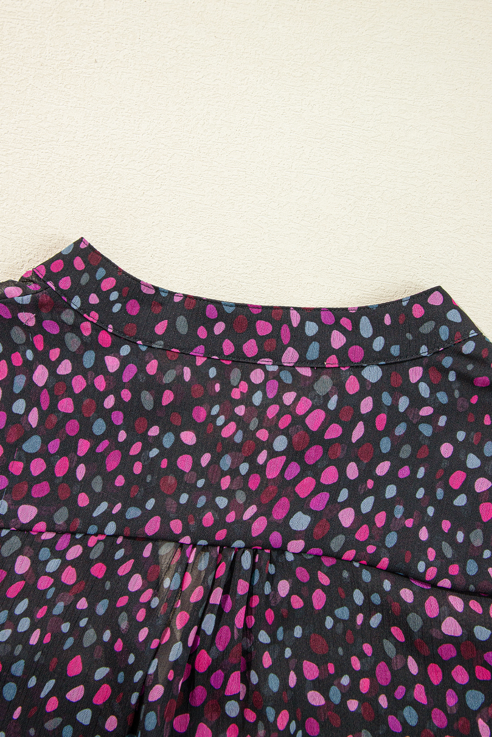 Grape Wine Polka Dot Printed Buttoned Casual Shirt - loveforevers