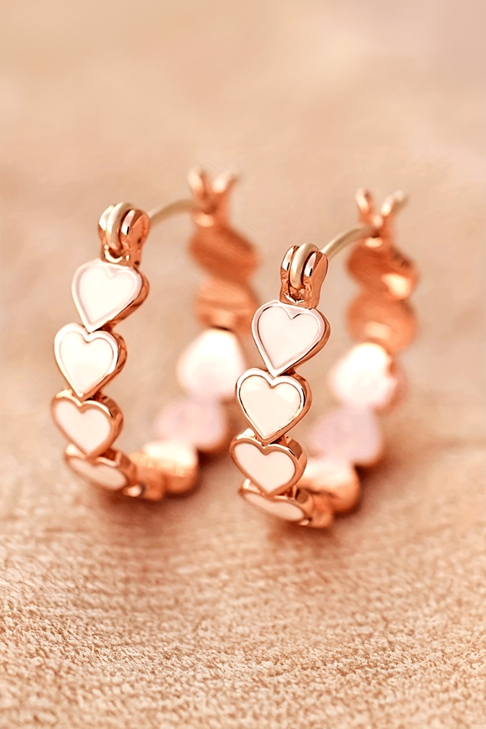 White Heart Shape Plated Alloy Small Hook Earrings - loveforevers