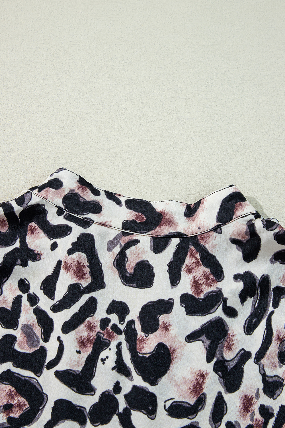 Khaki Leopard Print Buttoned Front 3/4 Sleeve Tiered Ruffled Hem Dress - loveforevers