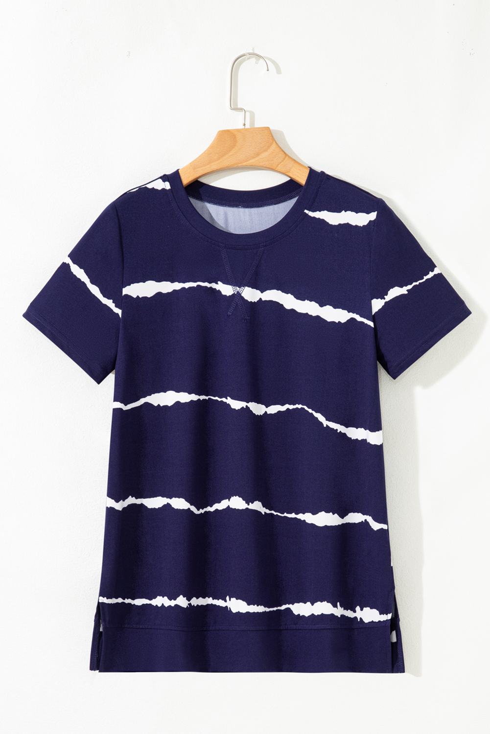 Blue Tie-dye Stripe Casual T-Shirt - loveforevers