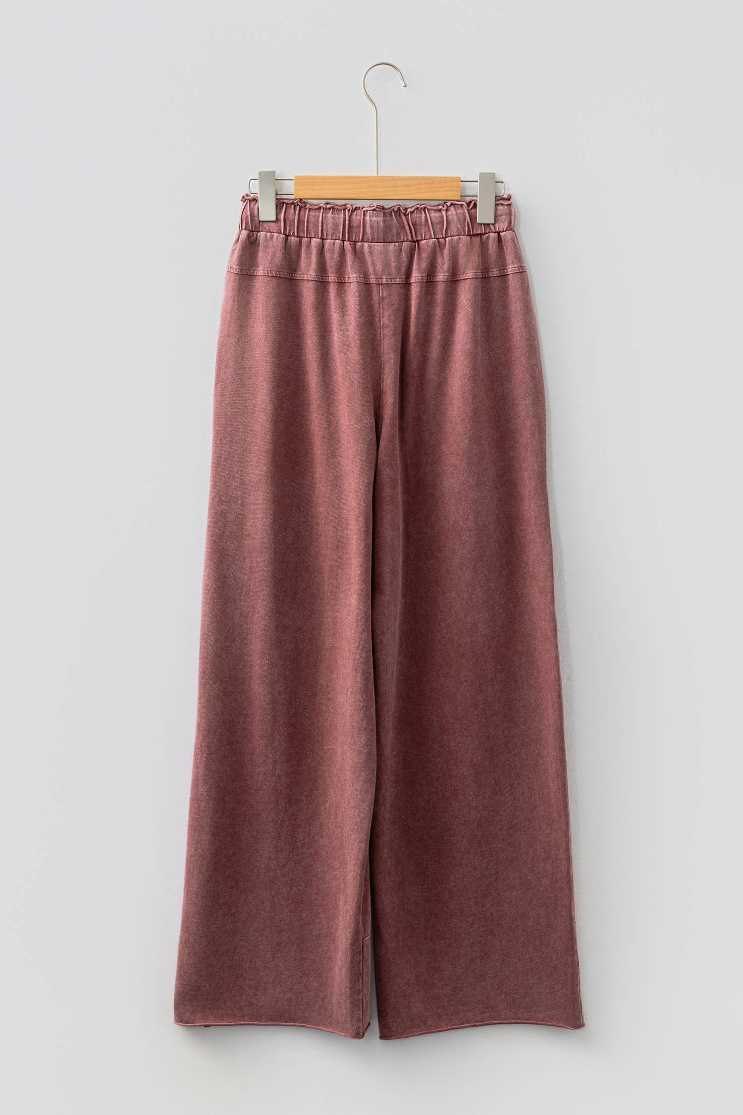 Lapis Mineral Wash Lace-up High Waist Raw Hem Patched Pocket Pants - loveforevers